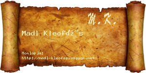 Madl Kleofás névjegykártya